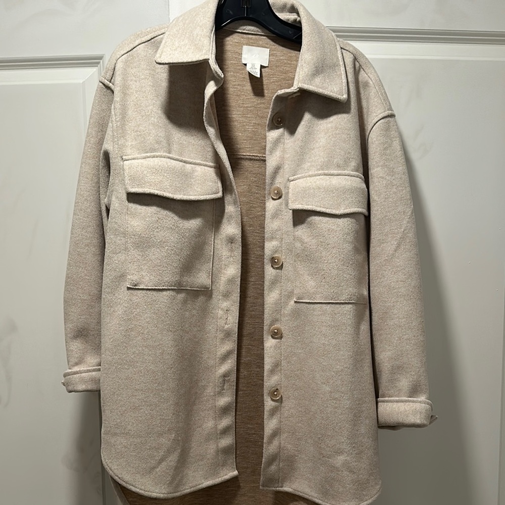 H&M Beige Button-Up Jacket